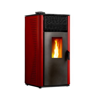 Poêle à granulés étanche Anita 12 kW Bordeaux Sannover + Kit d'installation