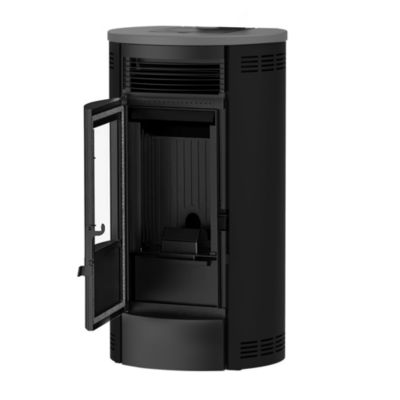 Poêle à granulés étanche Flavia 9,5 kW Noir Sannover + Kit d'installation Complet