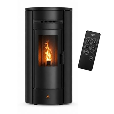 Poêle à granulés Étanche Hydro - LOLA 22 kW + télécommande - Noir