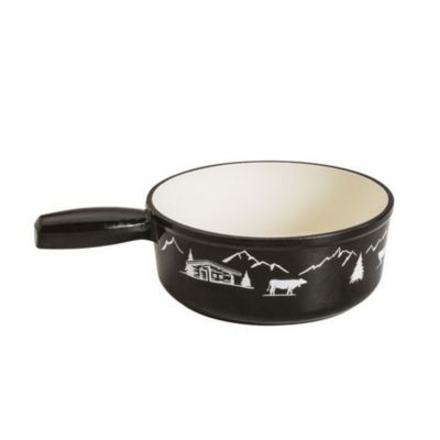 Poêlon savoyard en fonte émaillée 22cm noir Table&cook 3008189BLK-22 montagne