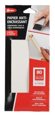Pochette 6 feuilles papier anti-encrassant 80 gros grain Gerlon L.23 x l.9,3 cm
