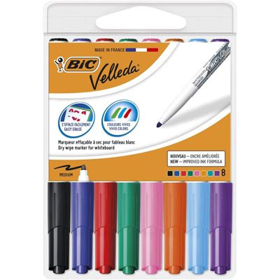 Pochette De 8 Marqueurs Effaçables - Velleda 1741 - Assortiment - Bic
