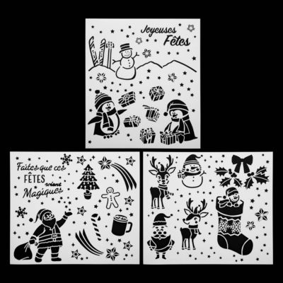 Pochoir de noël x 3 42 x 37 cm - feeric lights & christmas