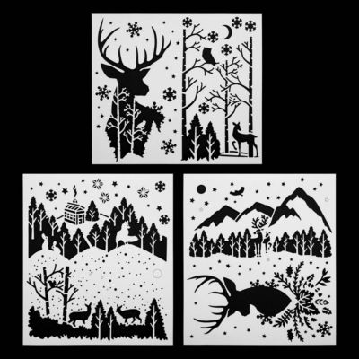Pochoir de noël x 3 42 x 37 cm - feeric lights & christmas