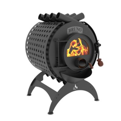 Poêle à bois Bruno Mini II noir en acier 9 kW