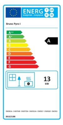 Poêle à bois Bruno Pyro I noir en acier 13 kW