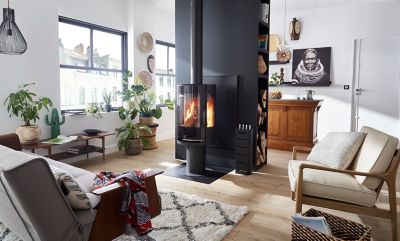 Poêle à bois en acier Aduro 9.3 LUX noir 6kW 140m²