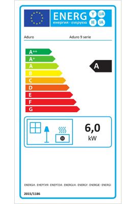 Poêle à bois en acier Aduro 9.3 LUX noir 6kW 140m²