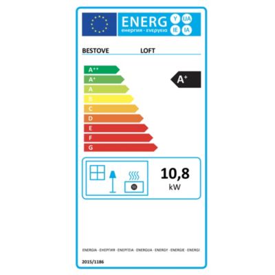 Poêle à bois en acier Bestove Loft 10kW noir 108m²