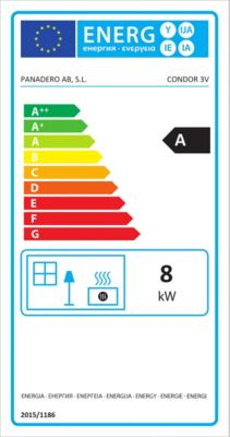 Poêle à bois en acier et fonte Panadero Condor 8kW 230m²