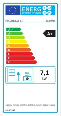 Poêle à bois en acier et fonte Panadero Gourmet 7.1kW 220m²