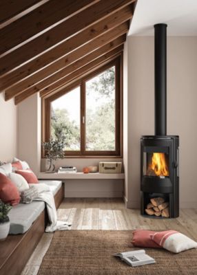 Poêle à bois en acier Invicta Neosen 3 vitres Plus 8kW 100m²