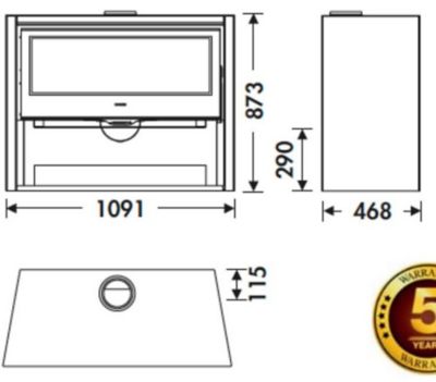 Poêle à bois en acier Panadero Arpege ecodesign 8.9kW 95m²