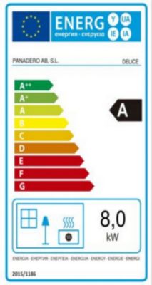 Poêle à bois en acier Panadero Delice ecodesign 8kW 65m²