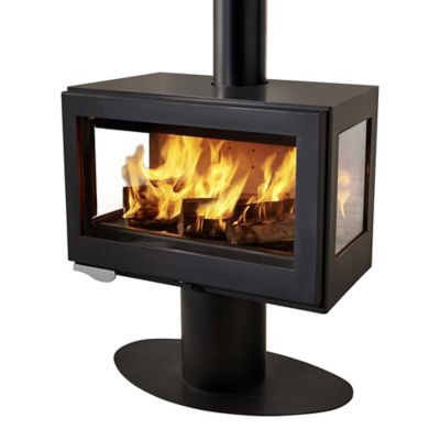 Poêle à bois en acier Panadero Mistral trivision 7kW 89m²