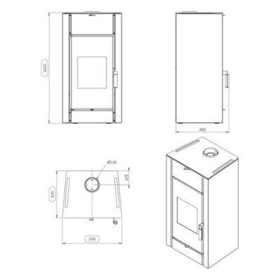 Poêle à bois en acier ventilé Canadian Spa Company Rovere 10.9kW