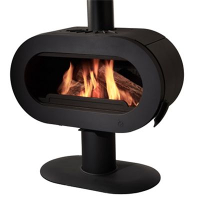 Poêle à bois en fonte Invicta Fifty sur pied Noir 10kW 120m²