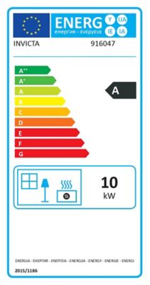 Poêle à bois en fonte Invicta Sedan M Rouge 10 kW 120m²