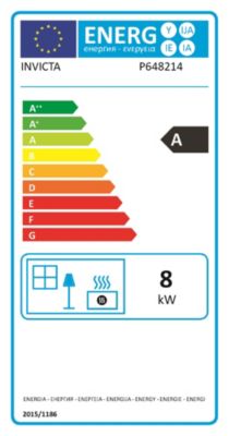Poêle à bois en fonte Invicta Wilson sur pied 8kW 100m²