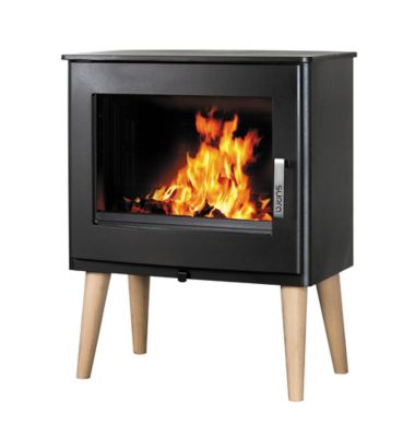 Poêle à bois en fonte Supra Udo noir en fonte 9kW 180m²