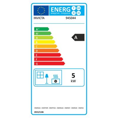 Poêle à bois Invicta Sedan S 5 kW - Surface de chauffe 60 m²