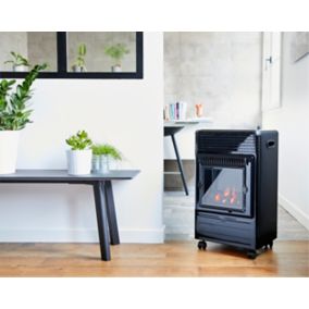 FAVEX - Chauffage d'appoint à gaz Praha Blue Flame - Intérieur - Brûleur  Inox Infrableu - 3 Puissances de chauffe -jusqu'à 35 m² - Noir : :  Cuisine et Maison