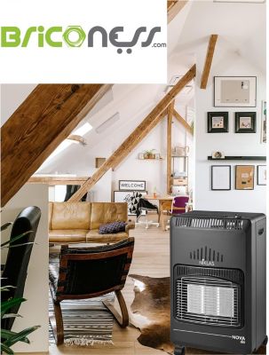 Poele a gaz Infrarouge 4200W Chauffage d appoint Pliable Rayonnant Gris