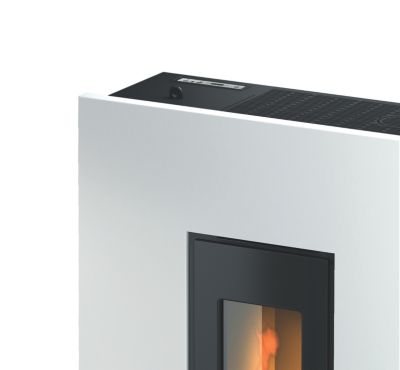 Poêle à granulé étanche Madison 5 Pegaso - blanc et noir - 5.8kW