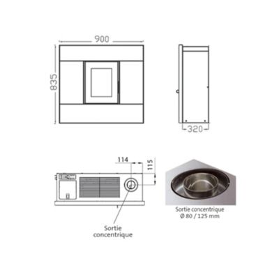 Poêle à granulés de bois Bestove Lison noir 8 KW