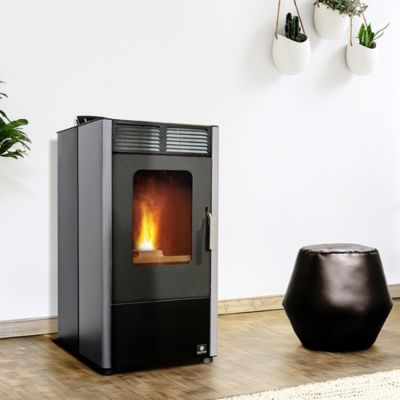 Poêle à granulés de bois Bestove Nemo gris et noir 6 KW