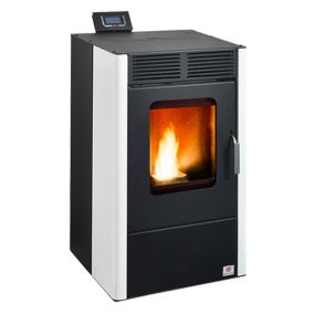 Poêle à granulés de bois Bestove Nemo noir et blanc 6 KW