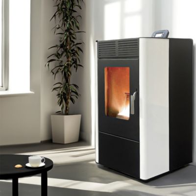 Poêle à granulés de bois Bestove Nemo noir et blanc 6 KW