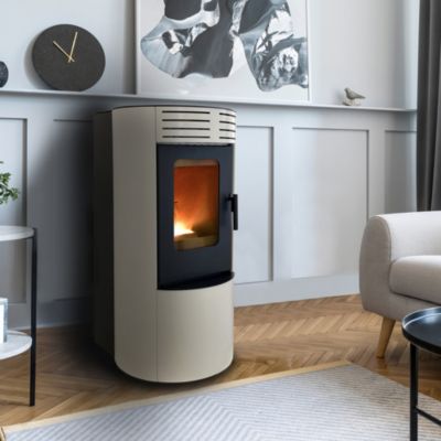 Poêle à granulés de bois Bestove Pop crème 9 KW