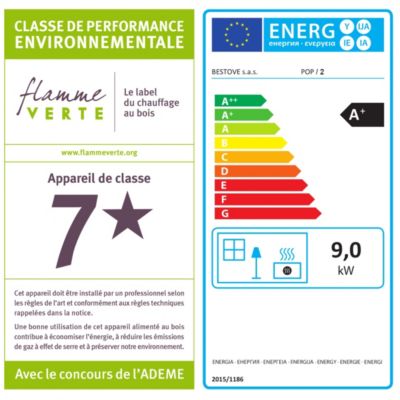 Poêle à granulés de bois Bestove Pop crème 9 KW