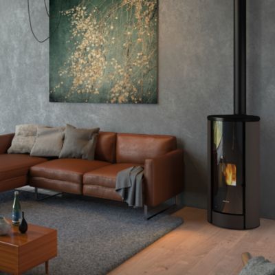 Poêle à granulés Freepoint Breeze 9 rond blanc 10,3kW - Surface de chauffe 95 m²