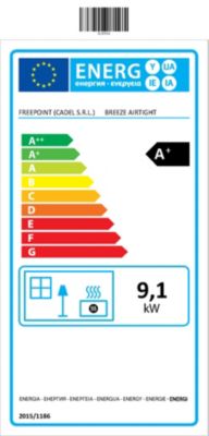 Poêle à granulés Freepoint Breeze 9 rond noir 10,3kW - Surface de chauffe 95 m²