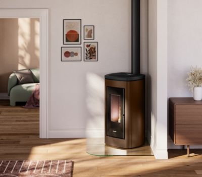 Poêle à granulés Freepoint Indaco 11kW anthracite biflux moka