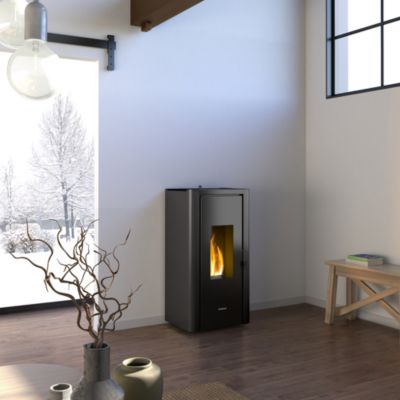 Poêle à granulés Freepoint Indigo Evo7 anthracite 7,7kW - Surface de chauffe 70 m²