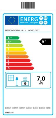 Poêle à granulés Freepoint Indigo Evo7 anthracite 7,7kW - Surface de chauffe 70 m²