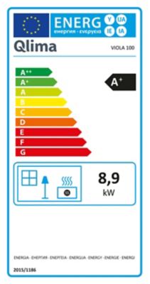 Poêle à granulés Qlima Viola 8.9 kW - Surface de chauffe 96 m²