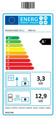 Poêle à pellet Pegaso Mira anthacite 16.2 kW