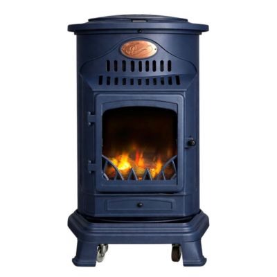 Poele à gaz 3,4 KW Provence Bleu Saphir Effet poêle à bois Fonte