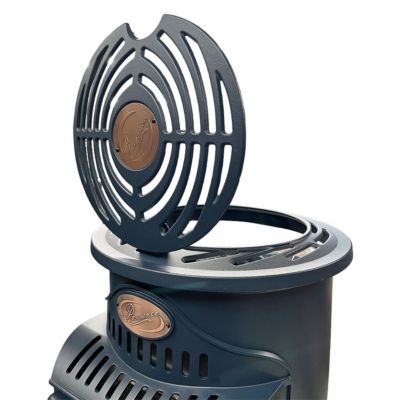 Poele à gaz 3,4KW Bleu Saphir Mat Effet poêle à bois Fonte véritable + Tuyau gaz + détendeur butane Provence Sahara