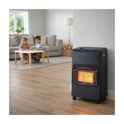 Poele à gaz Infrarouge 4200W Chauffage gaz intérieur 120m3 Chauffage d'appoint à gaz sur roulettes NIKLAS