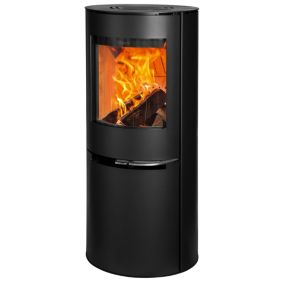 Poêle hybride bois et granulés en acier Aduro H2 noir 7KW