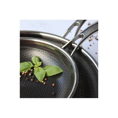 Poele sauteuse Ogo POELE BLACK CUBE 24 CM EN ACIER INOXYDABLE FOND NID D ABEILLE TOUS FEUX DONT INDUCTION