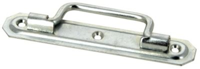Poignée à arrêt platine emboutie acier zingué blanc 160x30 mm - 7350-733030