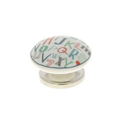 Poignee Bouton Ceramique Rond O38mm Alphabet Castorama