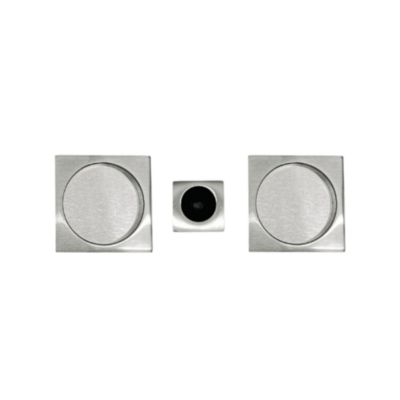 Poignée cuvette encastrée carrée grise avec tire-doigt pour porte coulissante - Reivilo