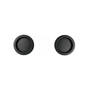 Poignée cuvette encastrée ronde noire pour porte coulissante